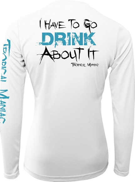 Ladies Tropical Maniac "Drink About It" Long Sleeve Performance V-Neck
