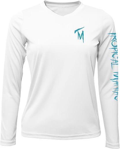 Ladies Tropical Maniac "Drink About It" Long Sleeve Performance V-Neck